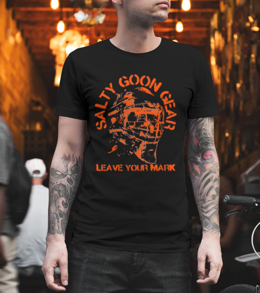 Salty Goon Gear Leave Your Mark Goalie Skeleton T-Shirt
