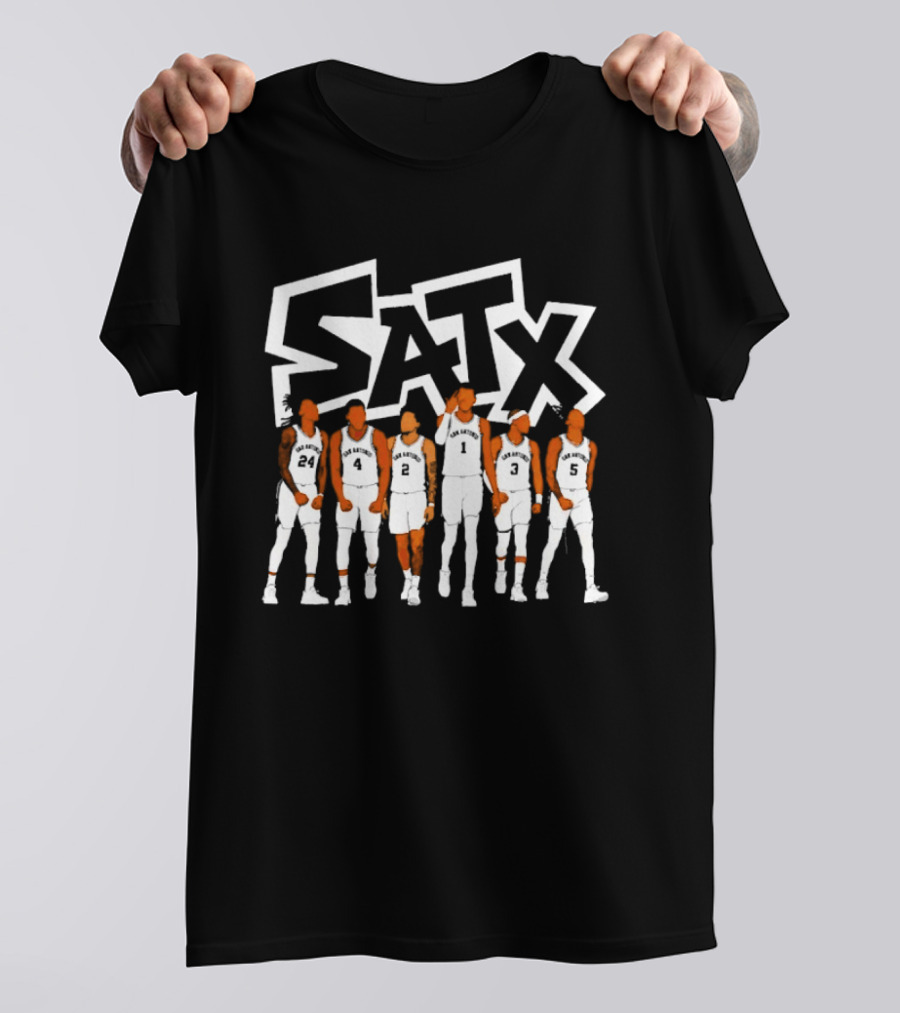 SATX San Antonio Spurs Basketball Players Team Sports T-Shirt