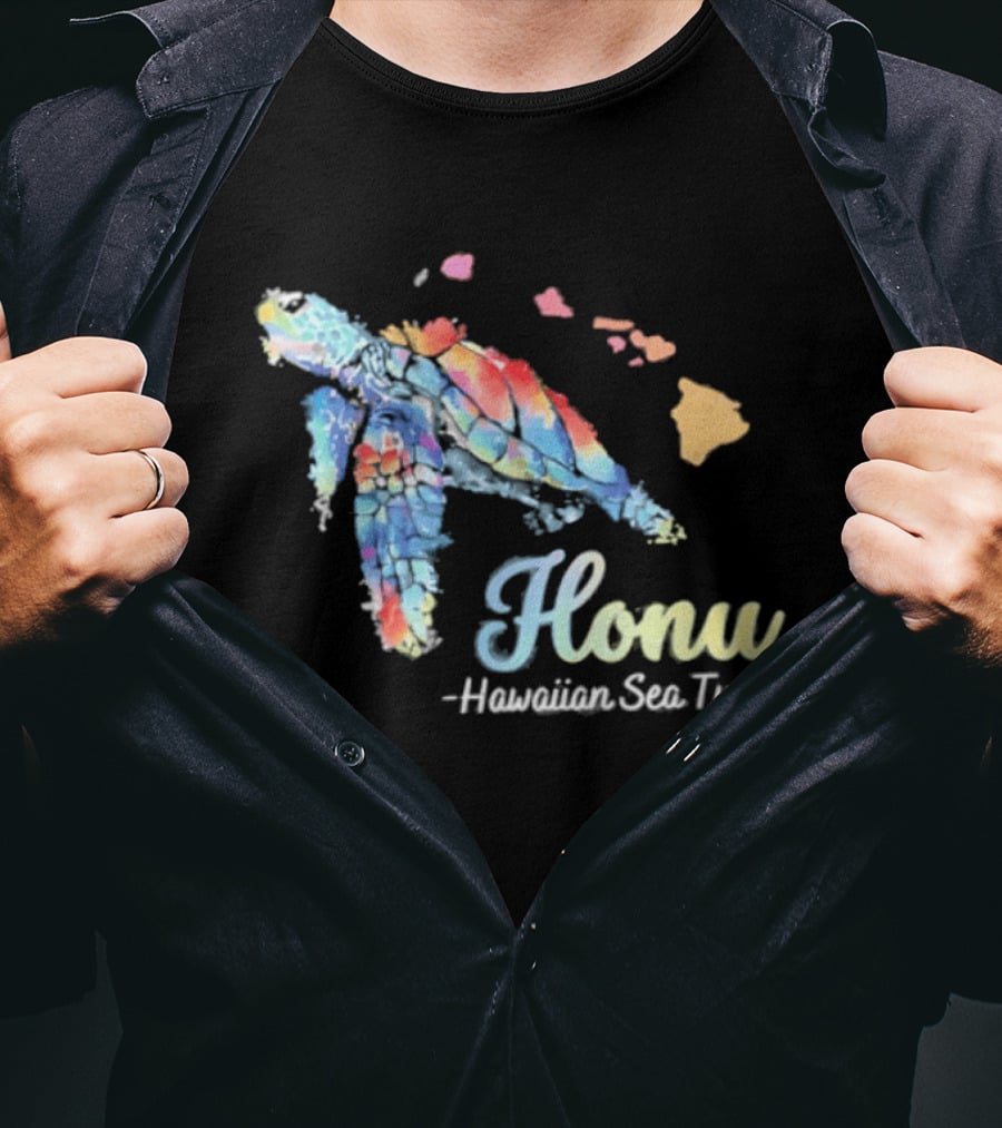 Honu Hawaiian Sea Turtle Watercolor T-Shirt