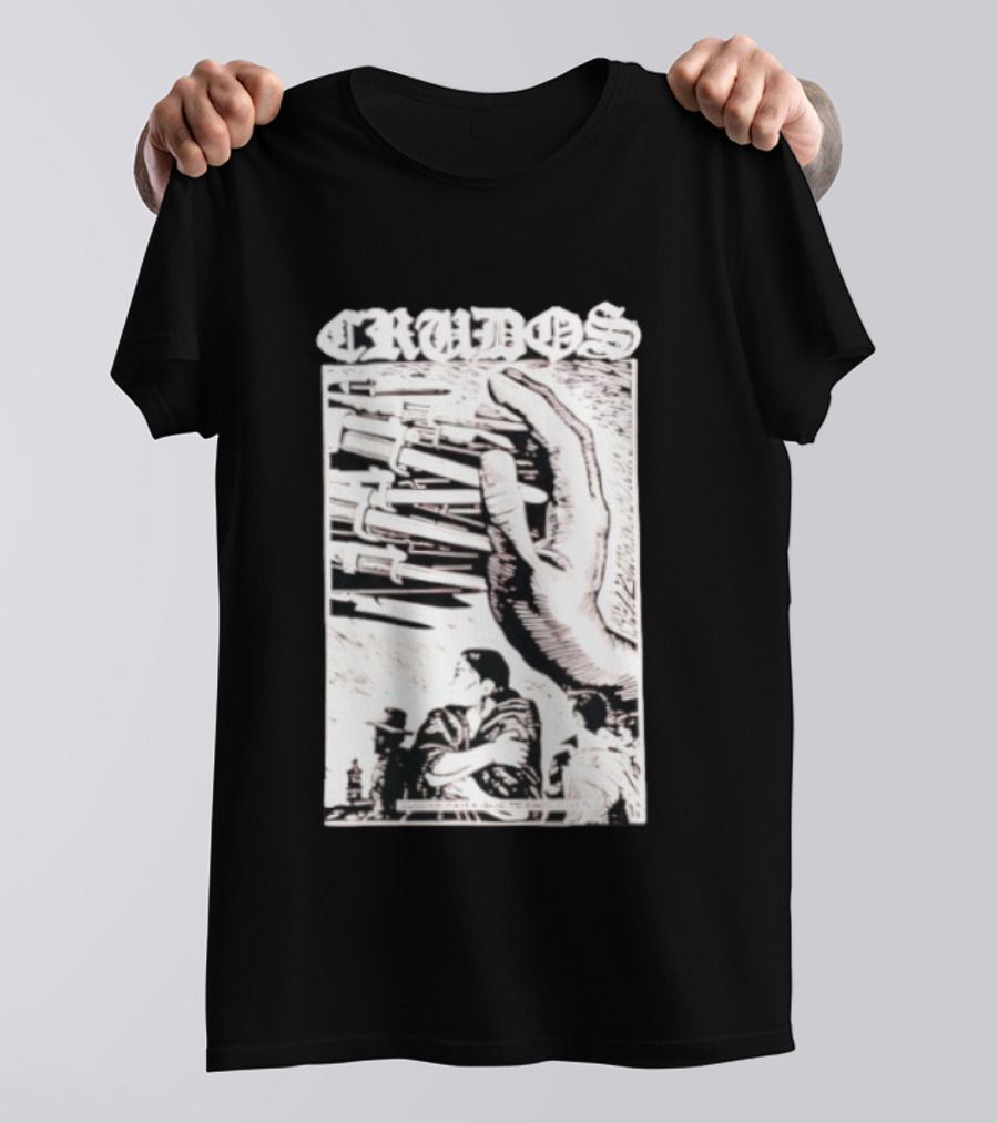 Crudos Lucha Para Powerful Activist Imagery With Raised Fist And Unity T-Shirt
