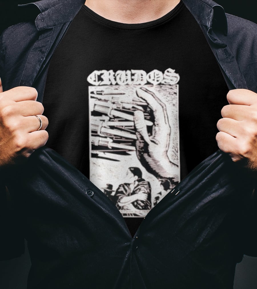 Crudos Lucha Para Powerful Activist Imagery With Raised Fist And Unity T-Shirt