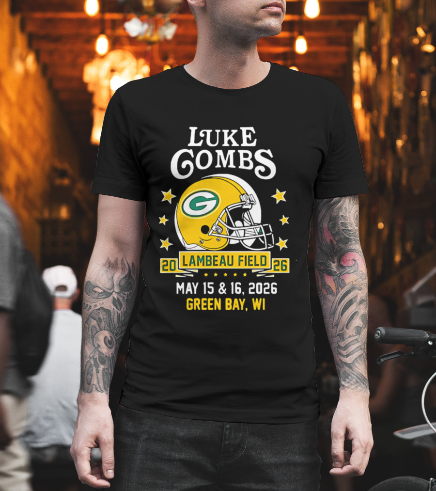 Luke Combs Green Bay Packers Tour 2026 Lambeau Field May 15 16 Green Bay WI T-Shirt