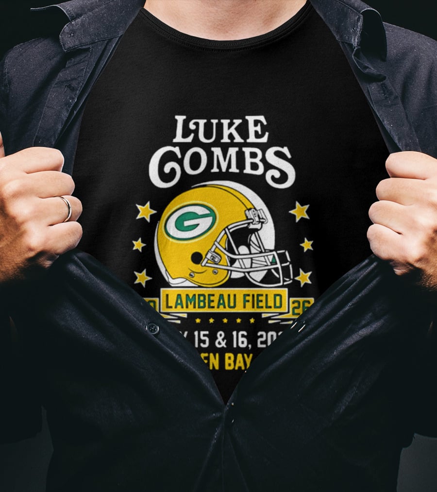 Luke Combs Green Bay Packers Tour 2026 Lambeau Field May 15 16 Green Bay WI T-Shirt