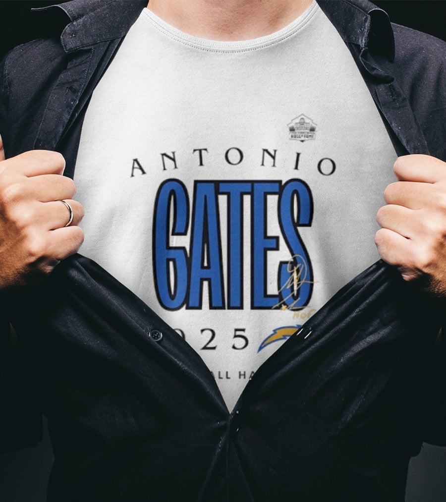 Antonio Gates Los Angeles Chargers Pro Football Hall Of Fame 2025 T-Shirt