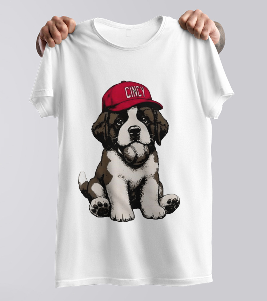 Cincinnati Reds Cincy Puppy Baseball Hat T-Shirt