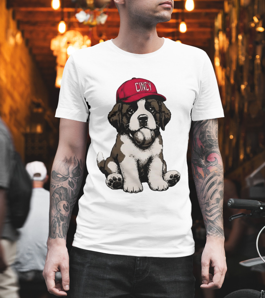 Cincinnati Reds Cincy Puppy Baseball Hat T-Shirt