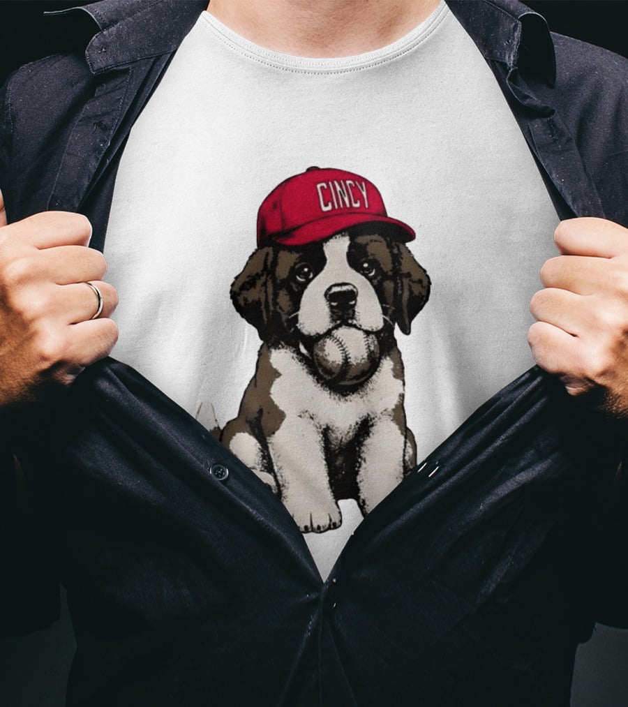 Cincinnati Reds Cincy Puppy Baseball Hat T-Shirt