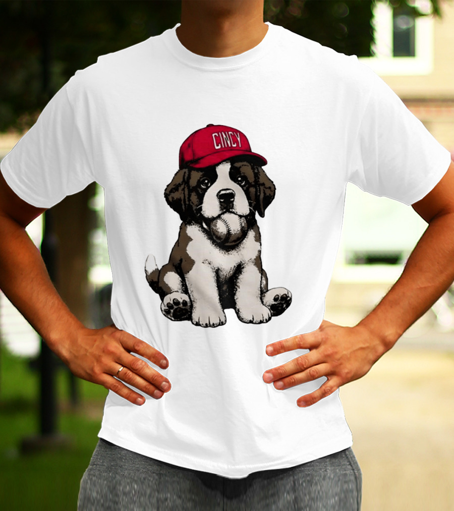 Cincinnati Reds Cincy Puppy Baseball Hat T-Shirt