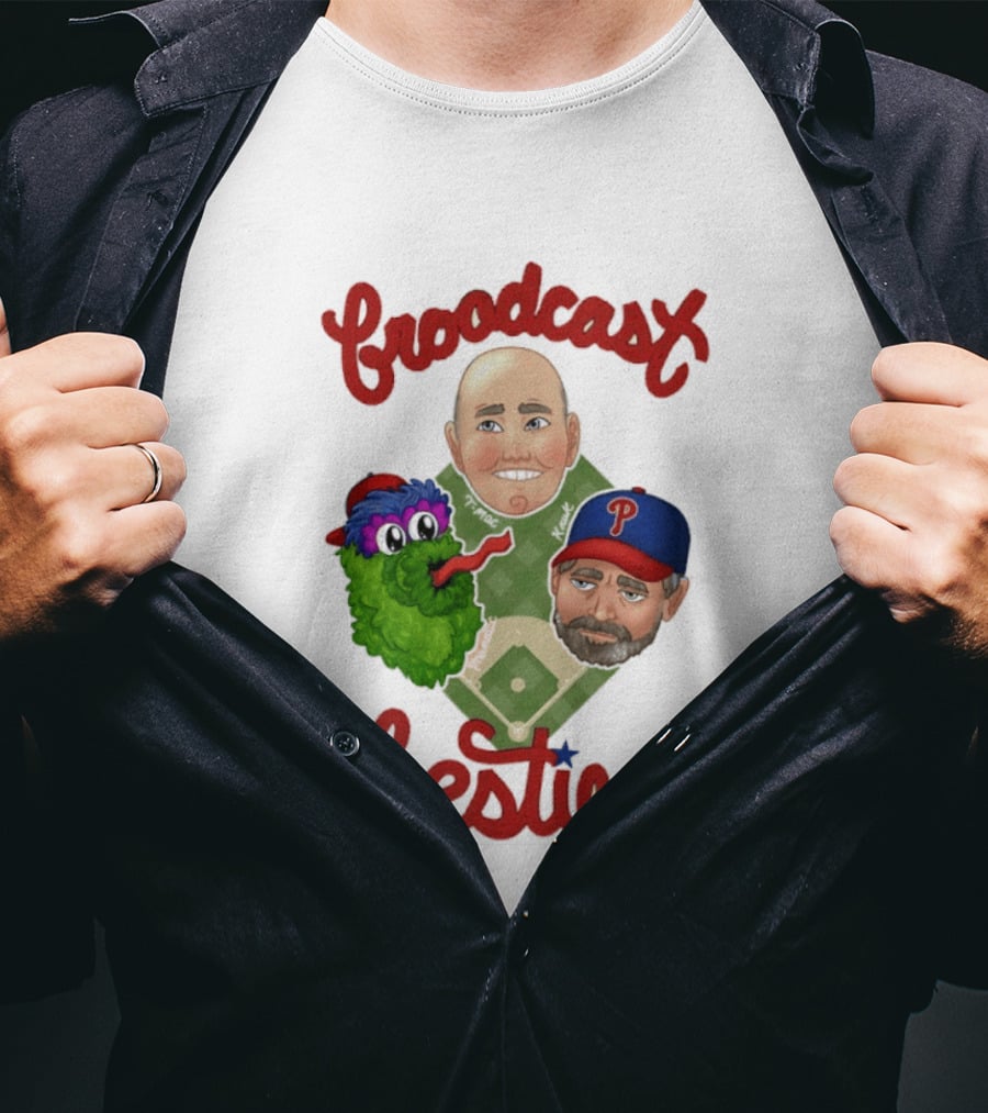Broadcast Besties Tom McCarthy John Kruk Phillies Phanatic T-Shirt