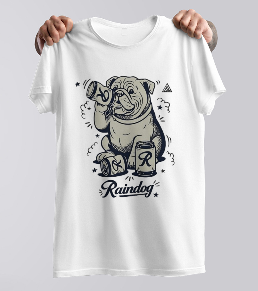 Raindog Bulldog Drinking R Can T-Shirt