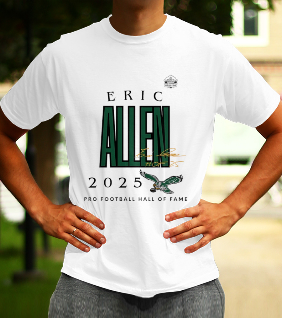 Eric Allen Philadelphia Eagles 2025 Pro Football Hall Of Fame T-Shirt