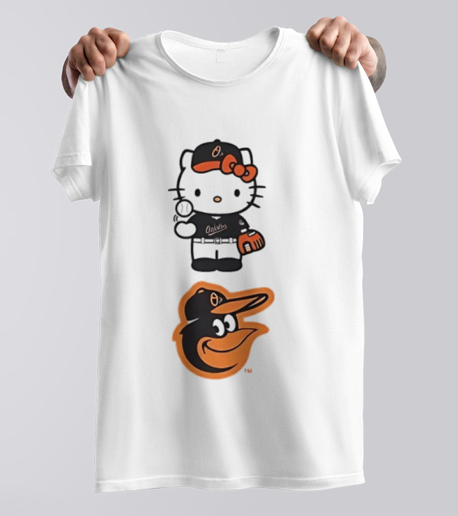 Hello Kitty Baltimore Orioles Baseball Fan Merchandise T-Shirt