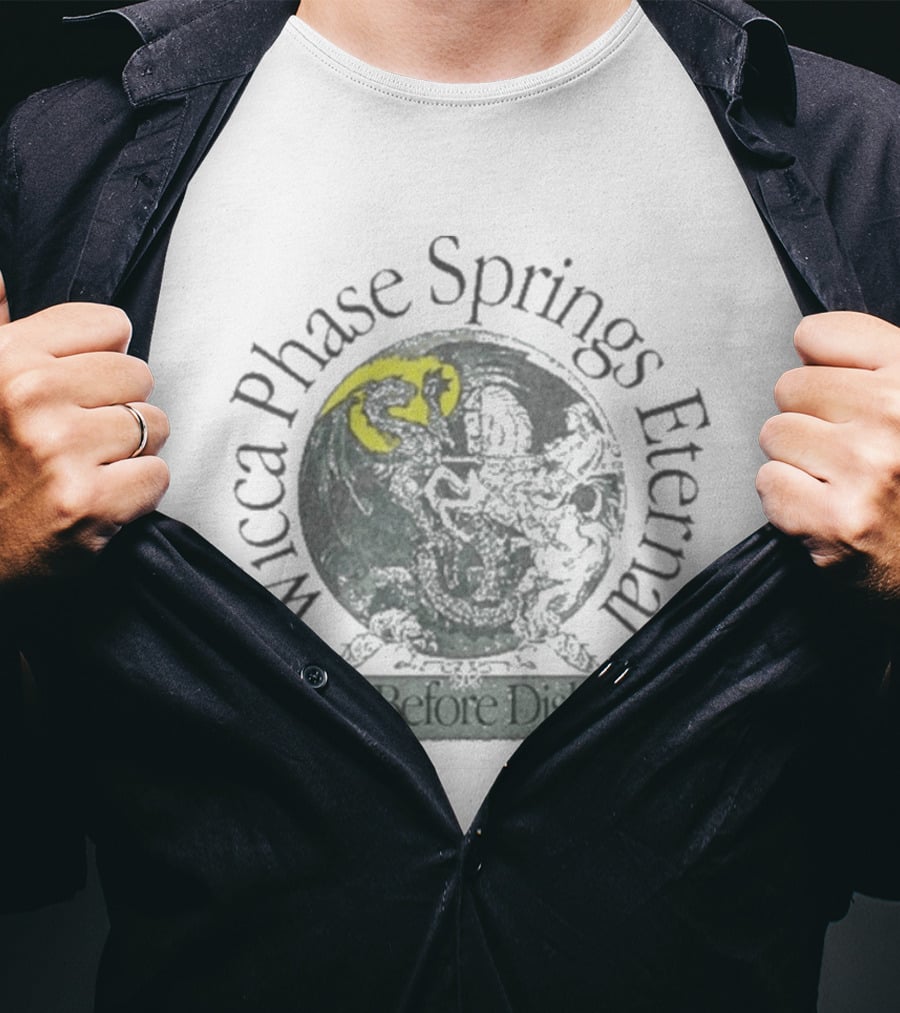 Wicca Phase Springs Eternal Moon Globe Death Before Dishonor T-Shirt