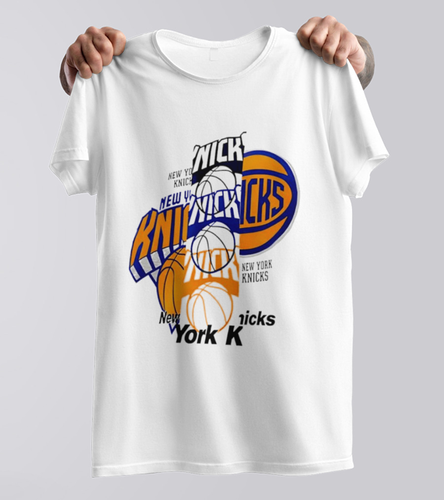 New York Knicks Basketball Collage Fragmented T-Shirt