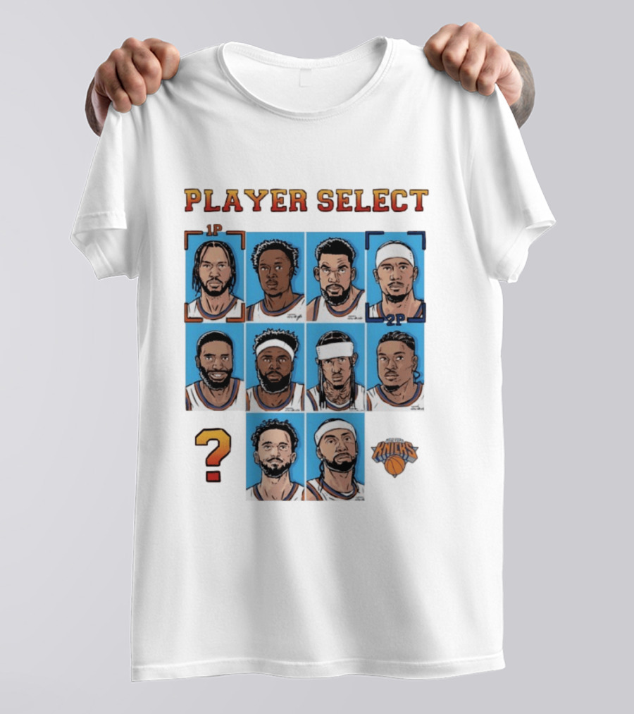 New York Knicks Player Select Collage With Iconic Team Logo And Player Portraits T-Shirt