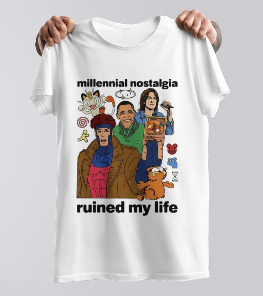 Millennial Nostalgia Obama Gambit Pokémon Yu Gi Oh Ruined My Life T-Shirt