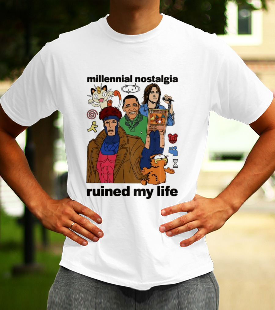 Millennial Nostalgia Obama Gambit Pokémon Yu Gi Oh Ruined My Life T-Shirt