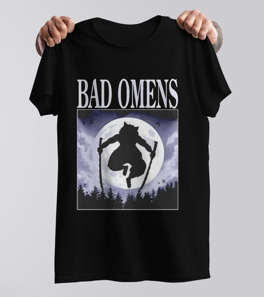 Bad Omens Demon Slayer Moonlit Warrior Scene T-Shirt