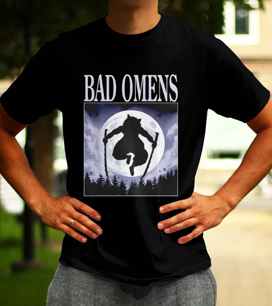 Bad Omens Demon Slayer Moonlit Warrior Scene T-Shirt