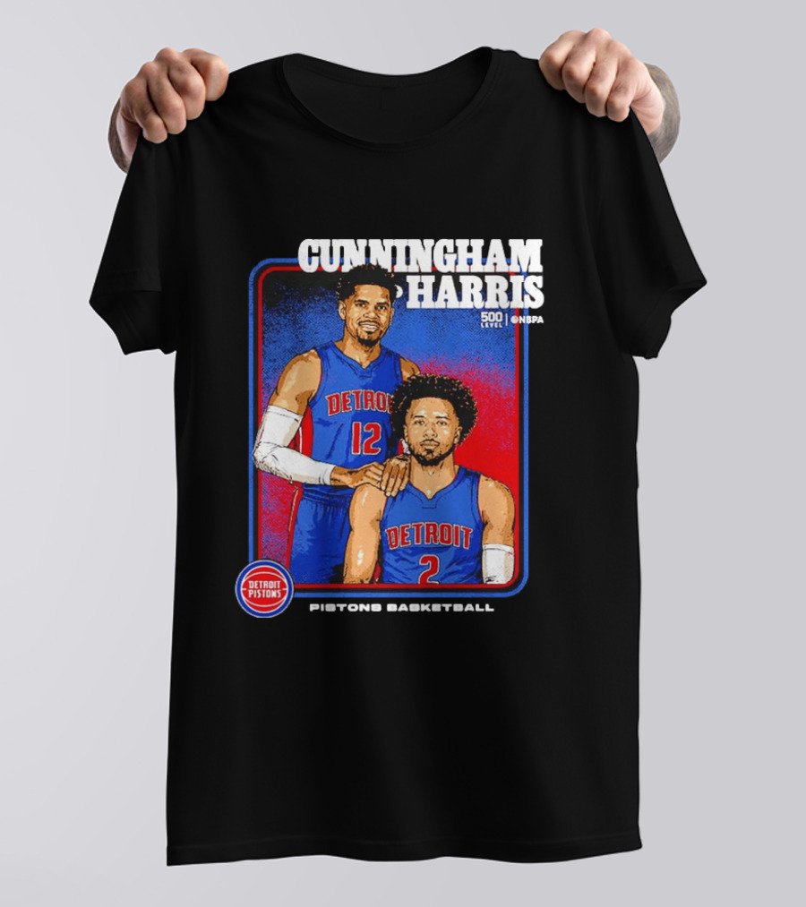 Cunningham Harris 500 Level Onepa Detroit Pistons Basketball T-Shirt