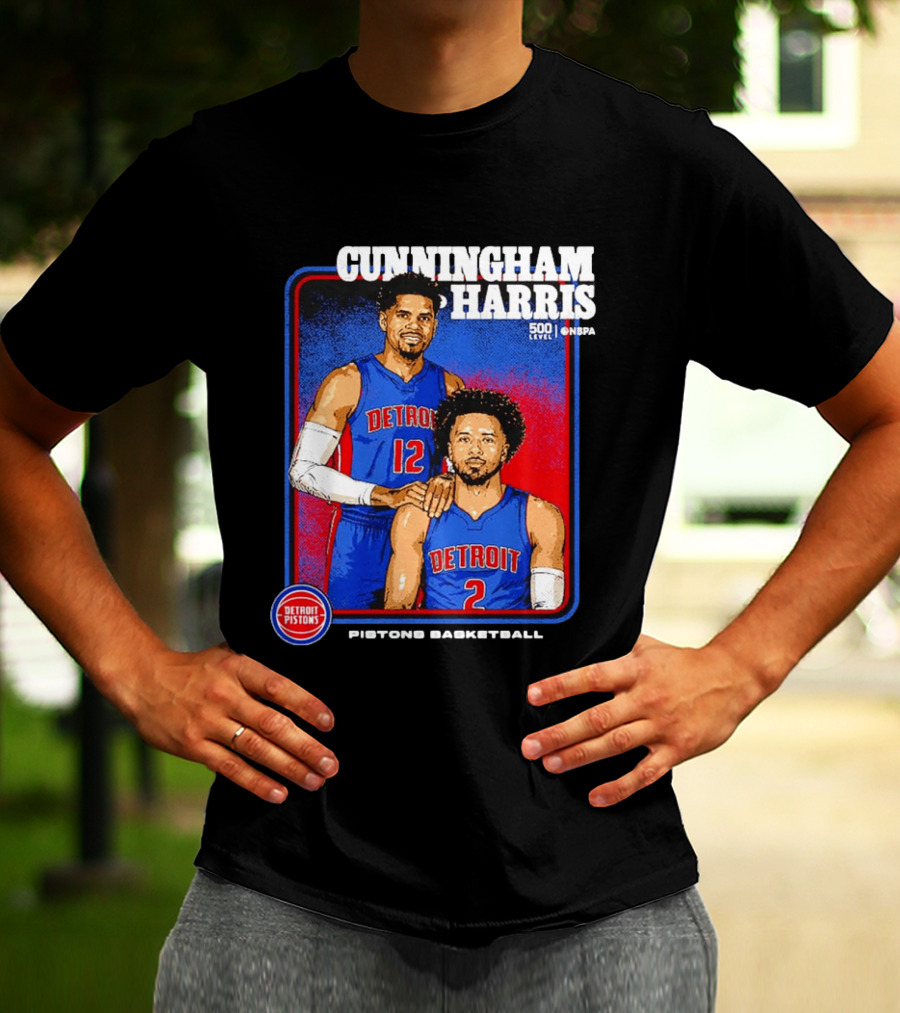 Cunningham Harris 500 Level Onepa Detroit Pistons Basketball T-Shirt