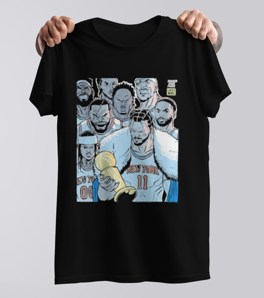 New York Knicks Anime Basketball Players 2026 Championship Trophy T-Shirt