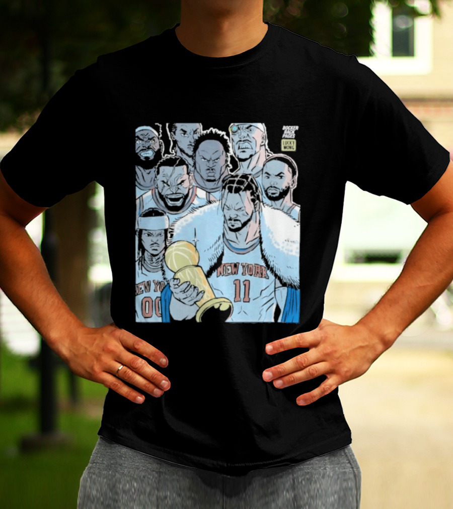 New York Knicks Anime Basketball Players 2026 Championship Trophy T-Shirt