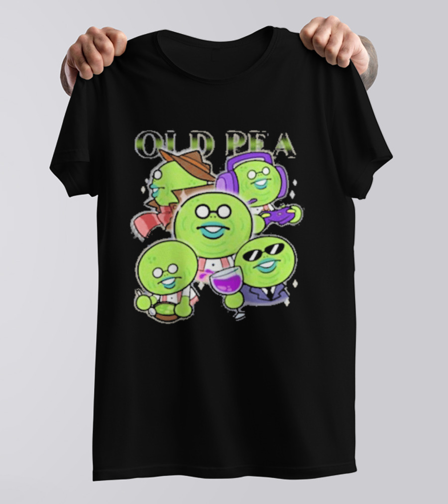 Chikn Nuggit Old Pea Glam Cartoon Characters With Sunglasses And Headphones T-Shirt
