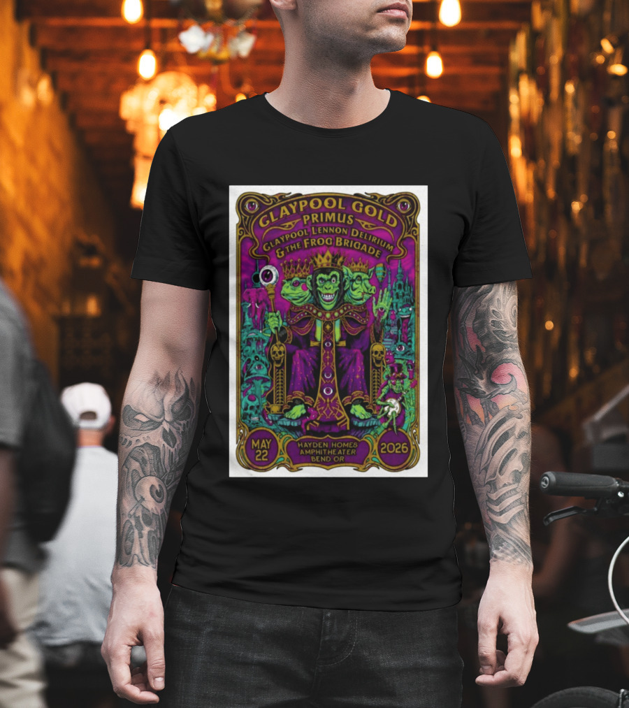 GLAYPOOL GOLD PRIMUS Frog Brigade May 22 2026 Bend OR Hayden Homes Amphitheater T-Shirt