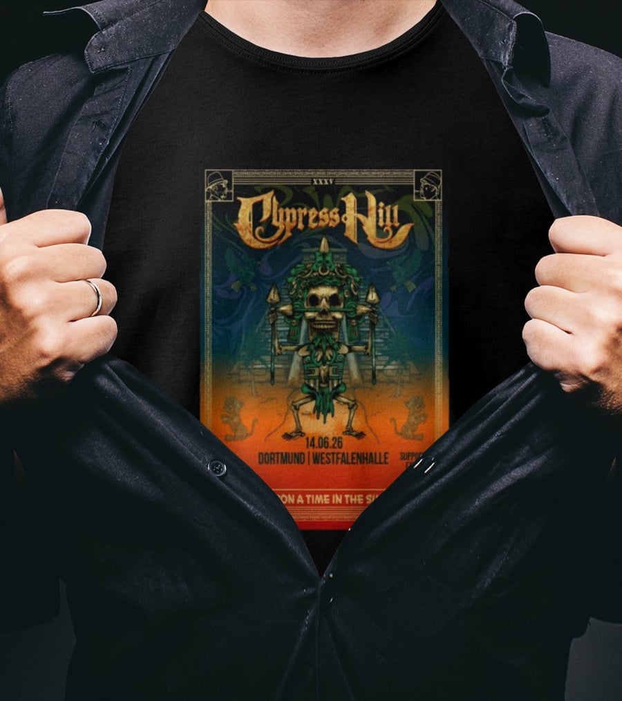 Cypress Hill XXXV Dortmund Westfalenhalle 14.06.26 Support E7hel Once Upon A Time In The Summer Skeleton Warrior T-Shirt