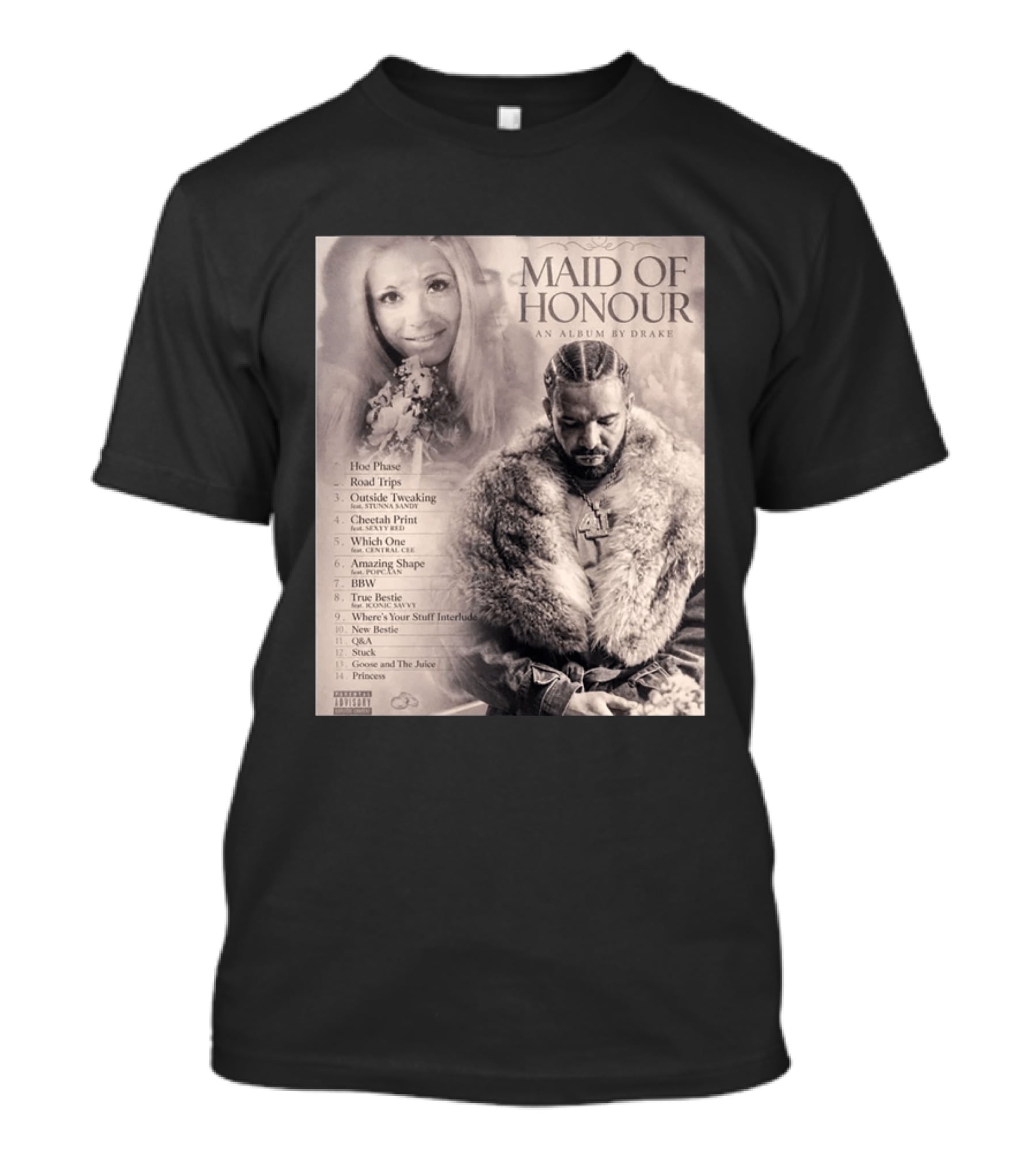 Maid Of Honour An Album By Drake Tracklist Featuring Road Trips And Cheetah Print T-Shirt