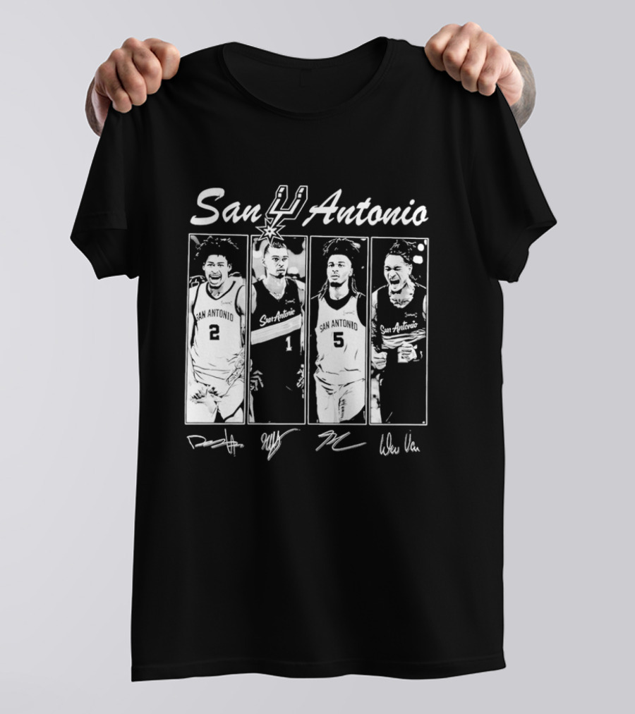 San Antonio Spurs Basketball Signatures And Players Number 2 1 5 T-Shirt