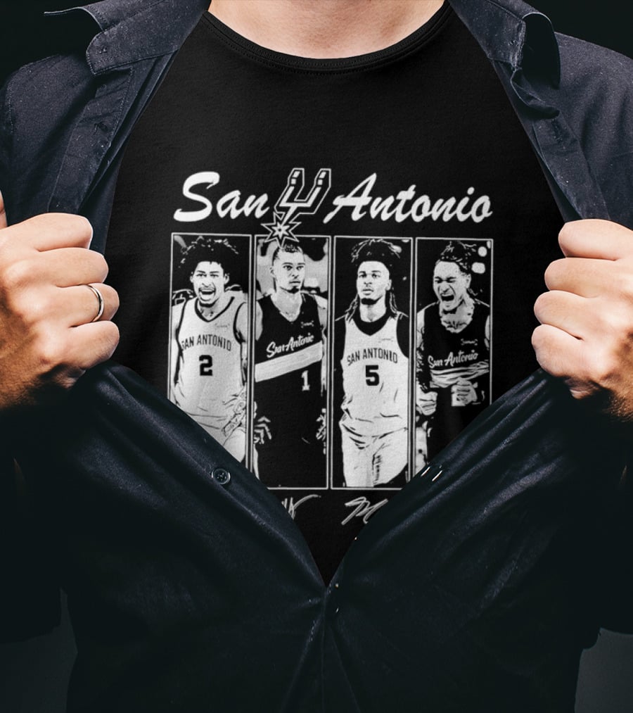San Antonio Spurs Basketball Signatures And Players Number 2 1 5 T-Shirt