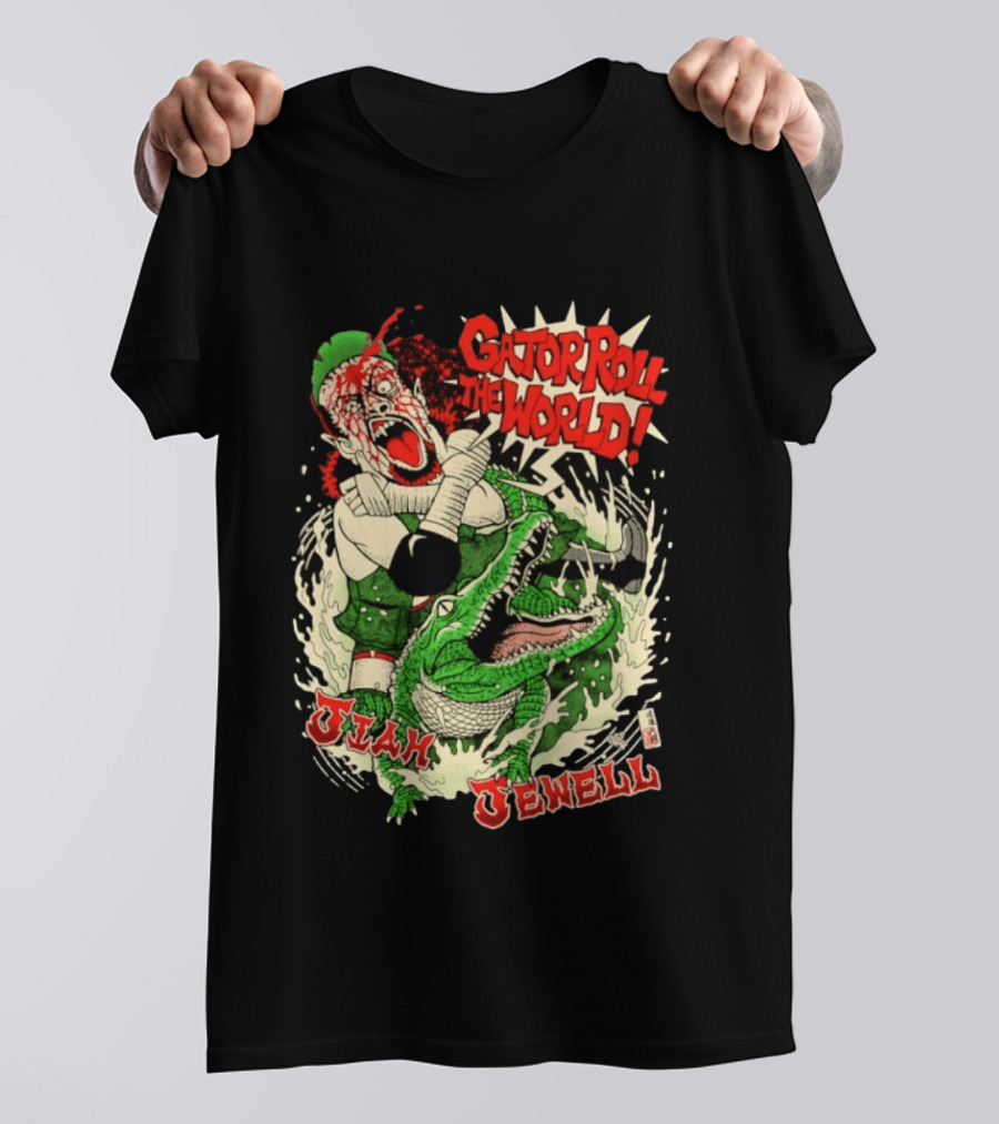 Gator Roll The World Jiah Jewell Wrestling Alligator Comic T-Shirt