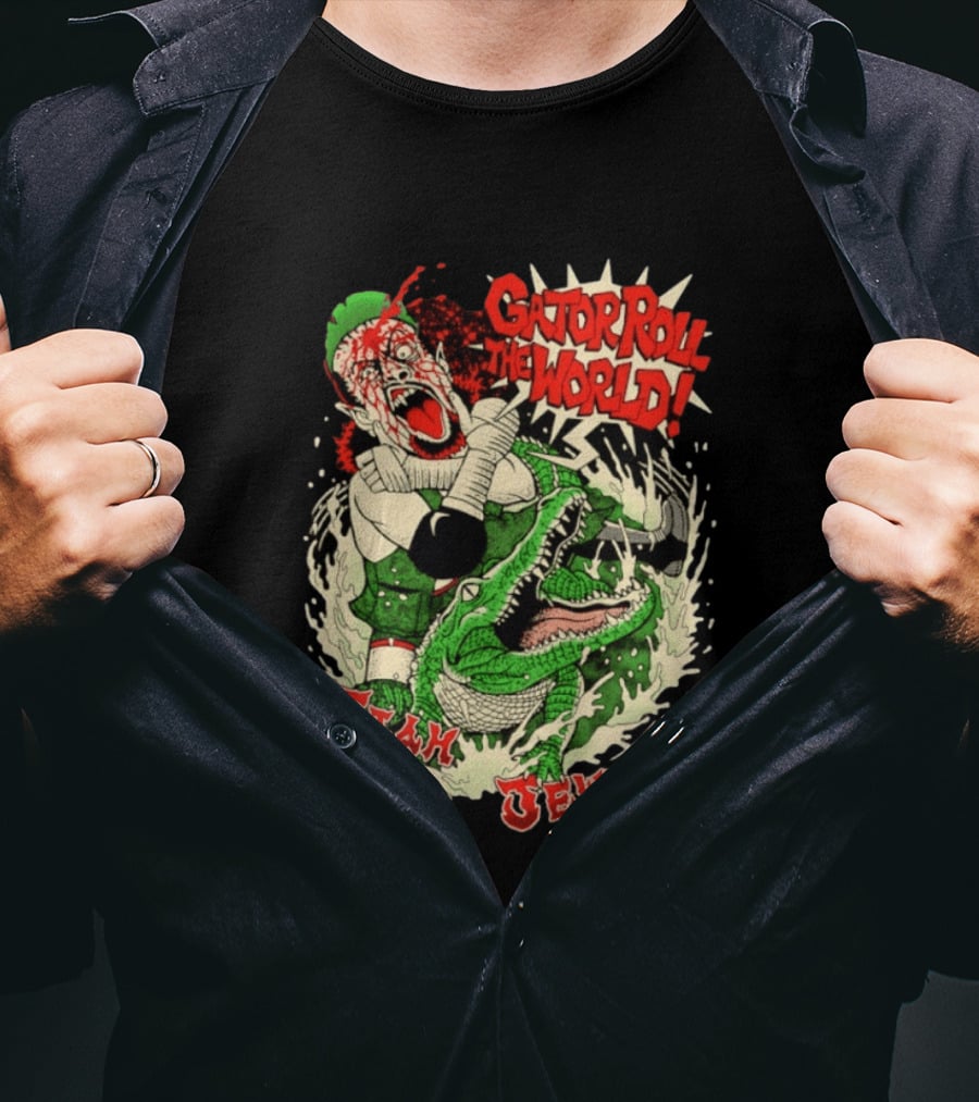 Gator Roll The World Jiah Jewell Wrestling Alligator Comic T-Shirt