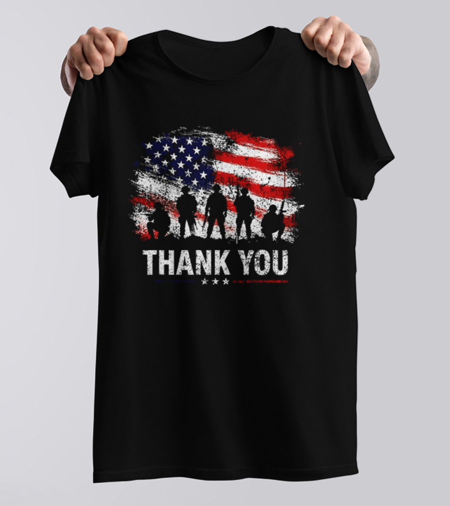 Thank You For Your Service American Flag Military T-Shirt