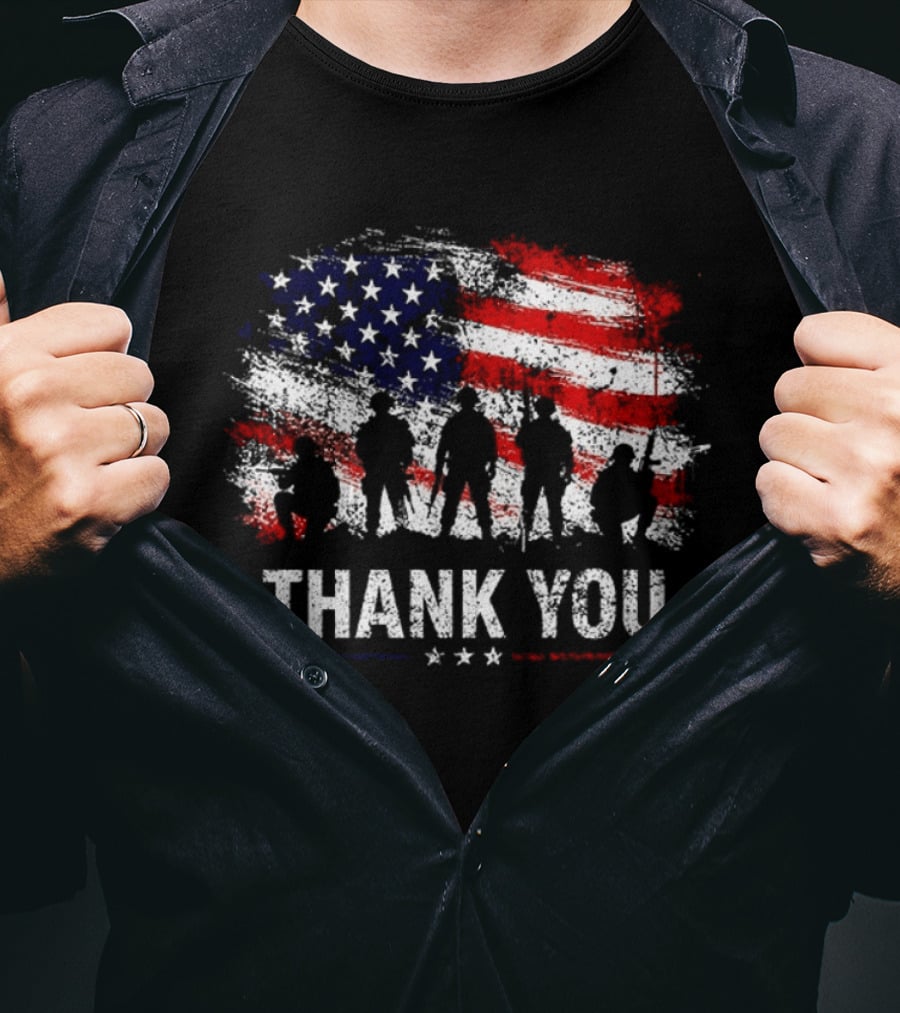 Thank You For Your Service American Flag Military T-Shirt