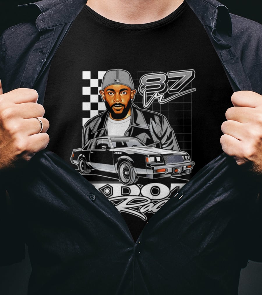 Kdot Racing 87 Vintage Car And Checkered Flag T-Shirt