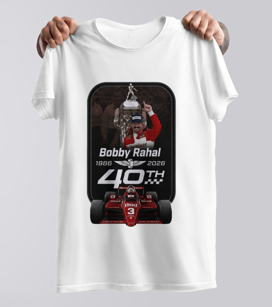 Bobby Rahal 40th Anniversary 1986 2026 Racing Budweiser IndyCar T-Shirt