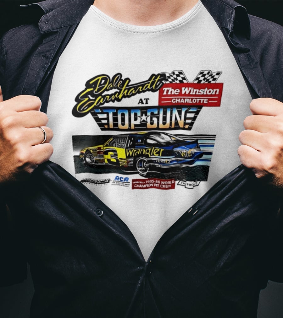 Dale Earnhardt At Top Gun The Winston Charlotte Wrangler Racing T-Shirt