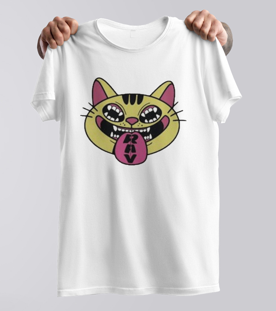 Exociety Rav Cat Vestiges Wild And Funky Cat Face T-Shirt