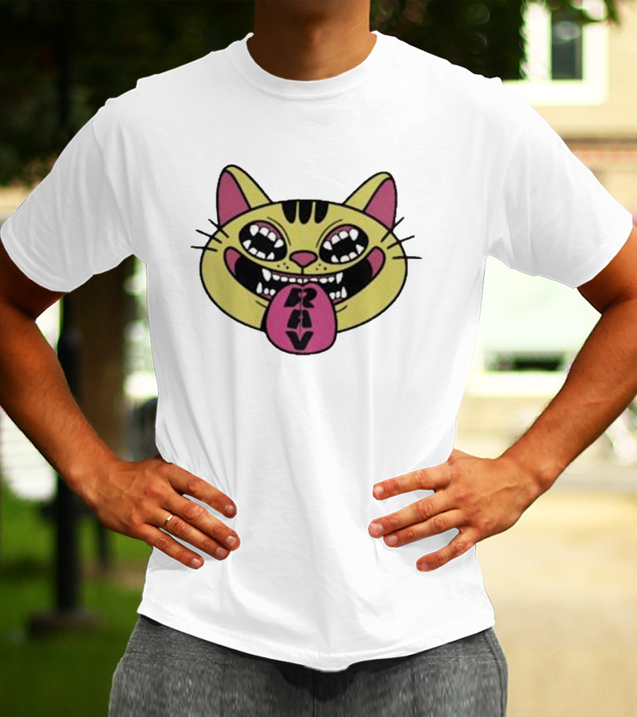 Exociety Rav Cat Vestiges Wild And Funky Cat Face T-Shirt
