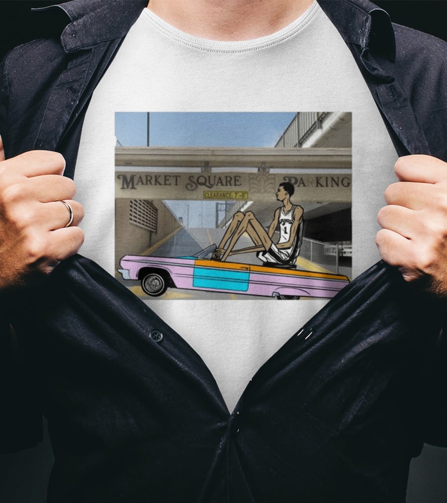 Victor Wembanyama Cruisin' Market Square Spurs 1 T-Shirt