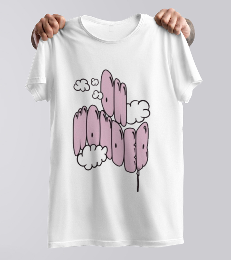 Oh Wonder Pink Balloon Text With Clouds T-Shirt