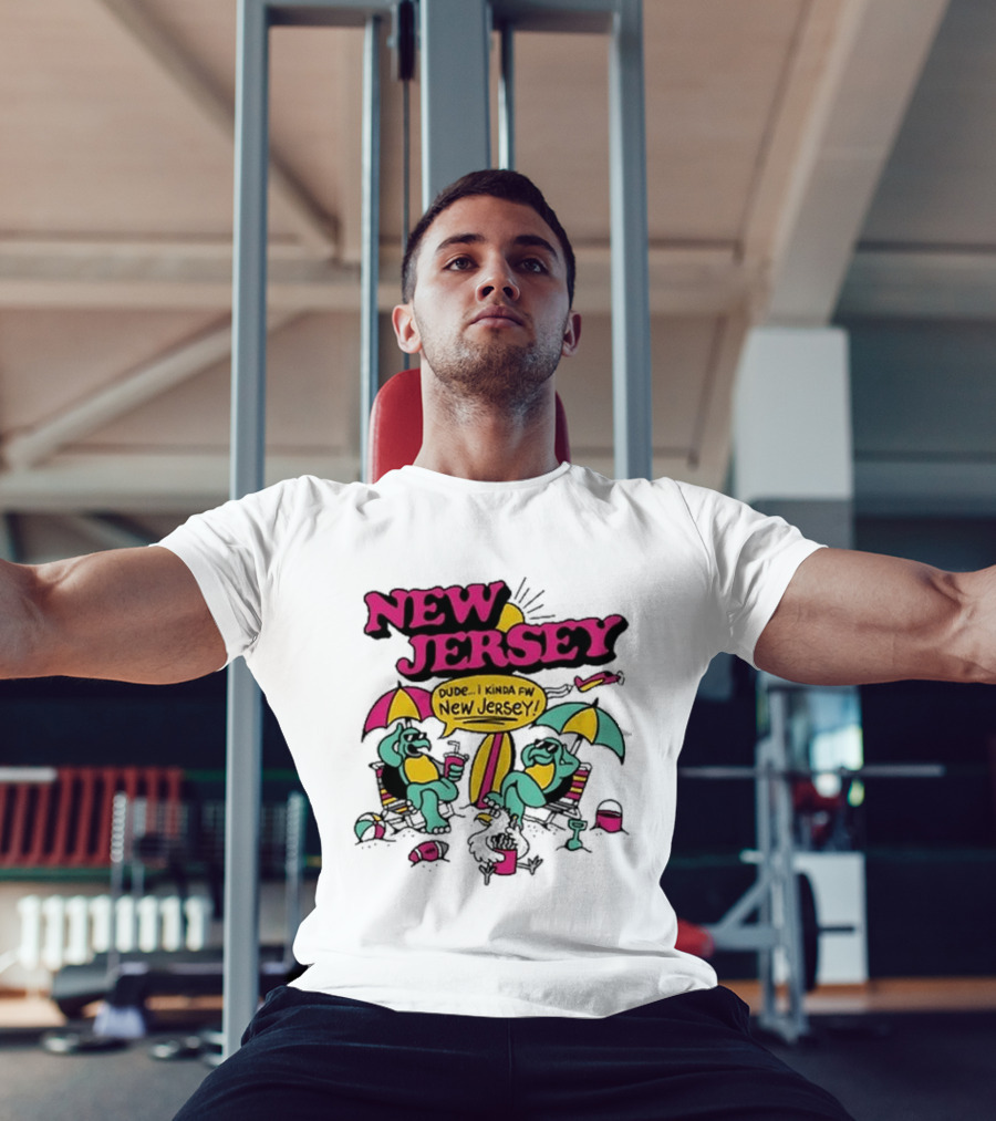 New Jersey 2026 Vibe Cartoon Relaxing Beach Chill Fun T-Shirt