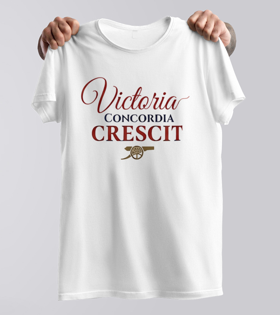 Victoria Concordia Crescit Arsenal FC Triumph Motto T-Shirt