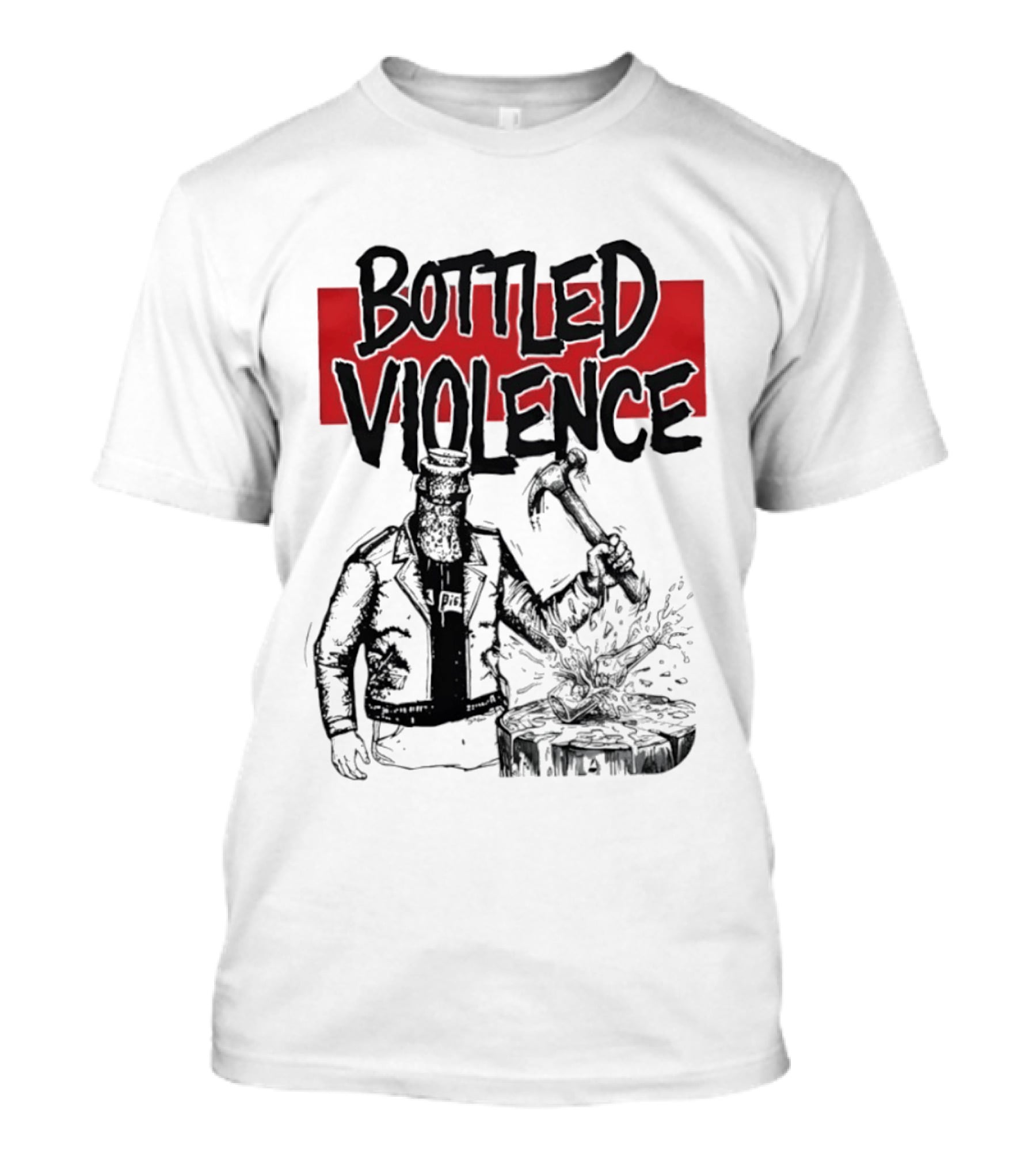 Bottled Violence Character With Hammer And Red T-Shirt