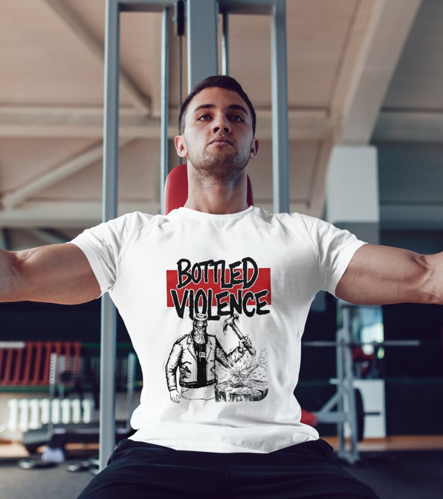 Bottled Violence Character With Hammer And Red T-Shirt