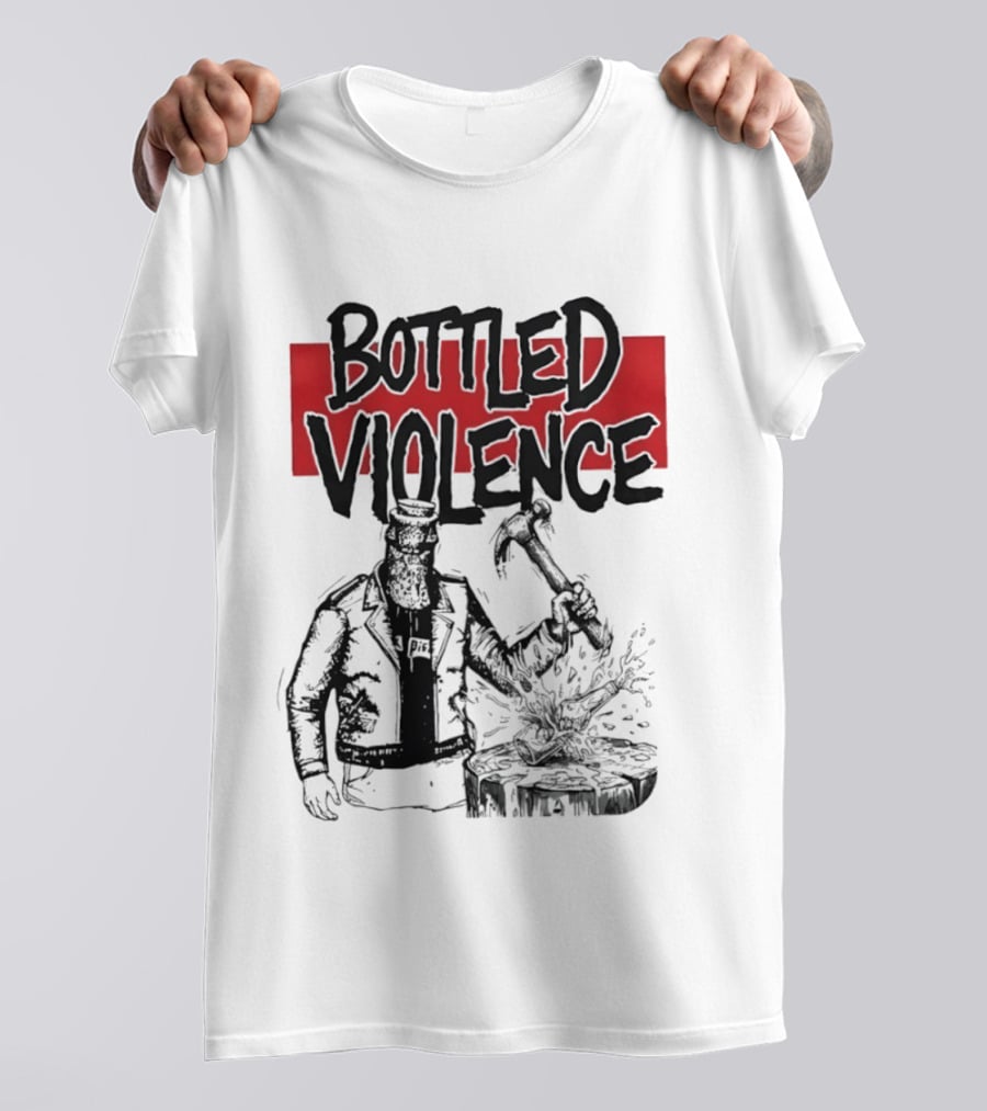 Bottled Violence Character With Hammer And Red T-Shirt