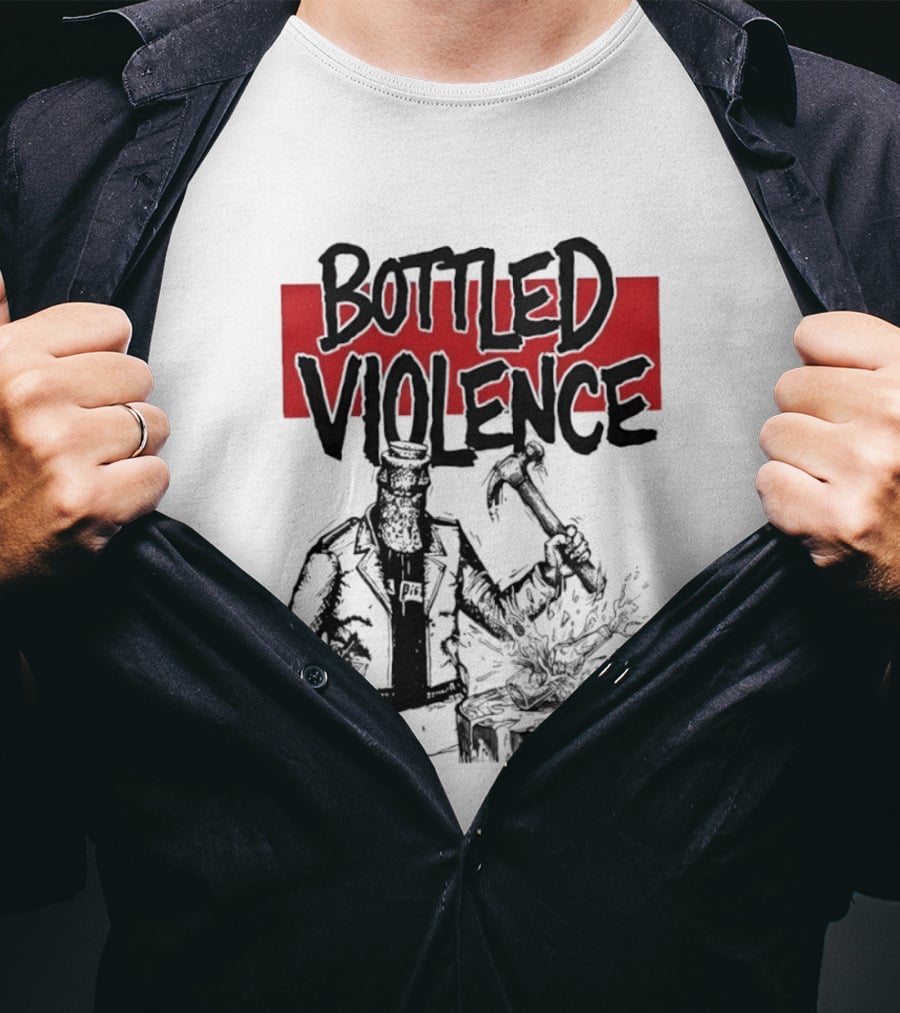 Bottled Violence Character With Hammer And Red T-Shirt